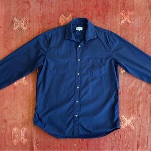 Hartford navy button down shirt size L